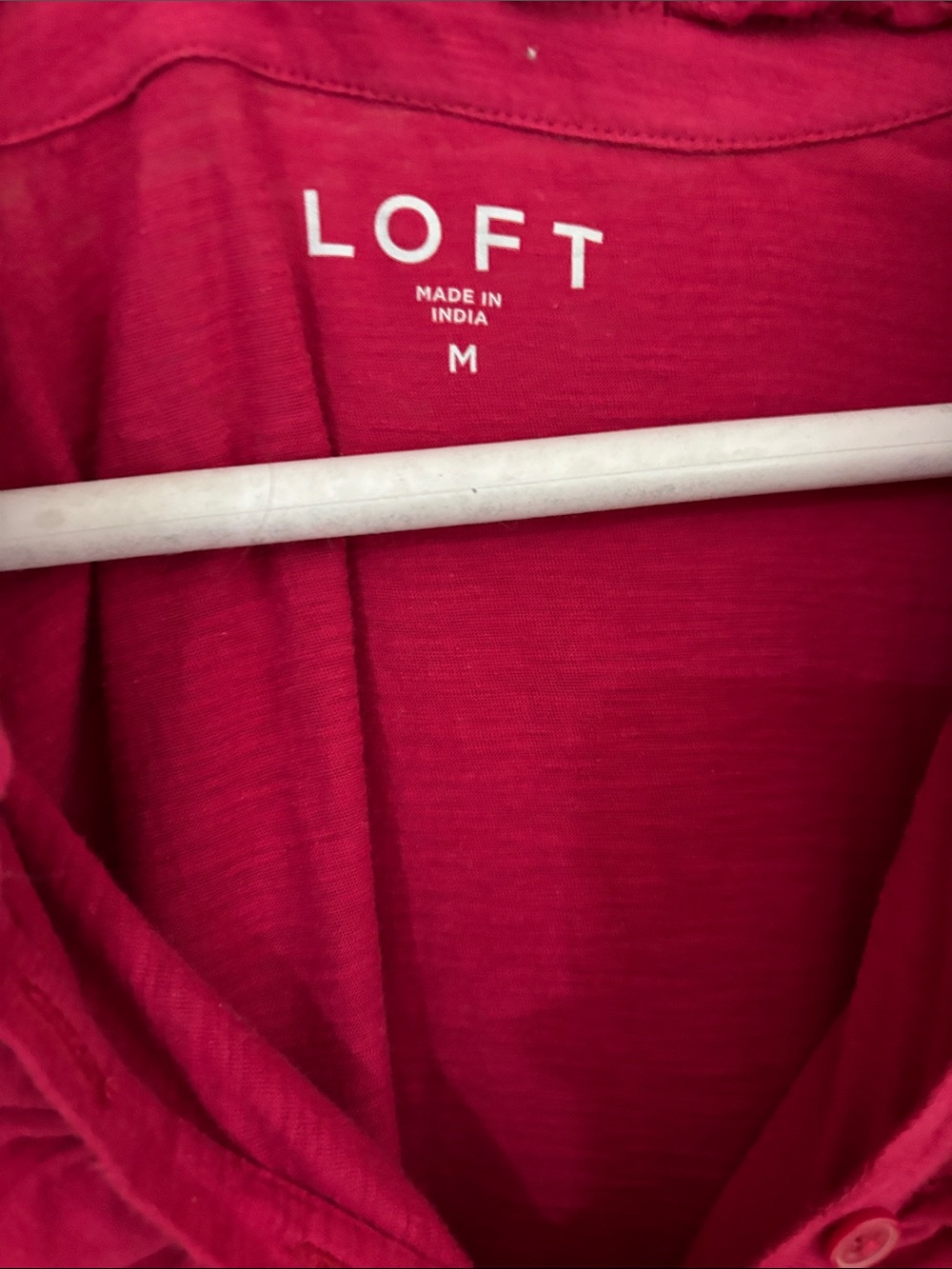 LOFT Ruffle V-Neck Long Sleeve Top - Raspberry Pink - Picture 3 of 4